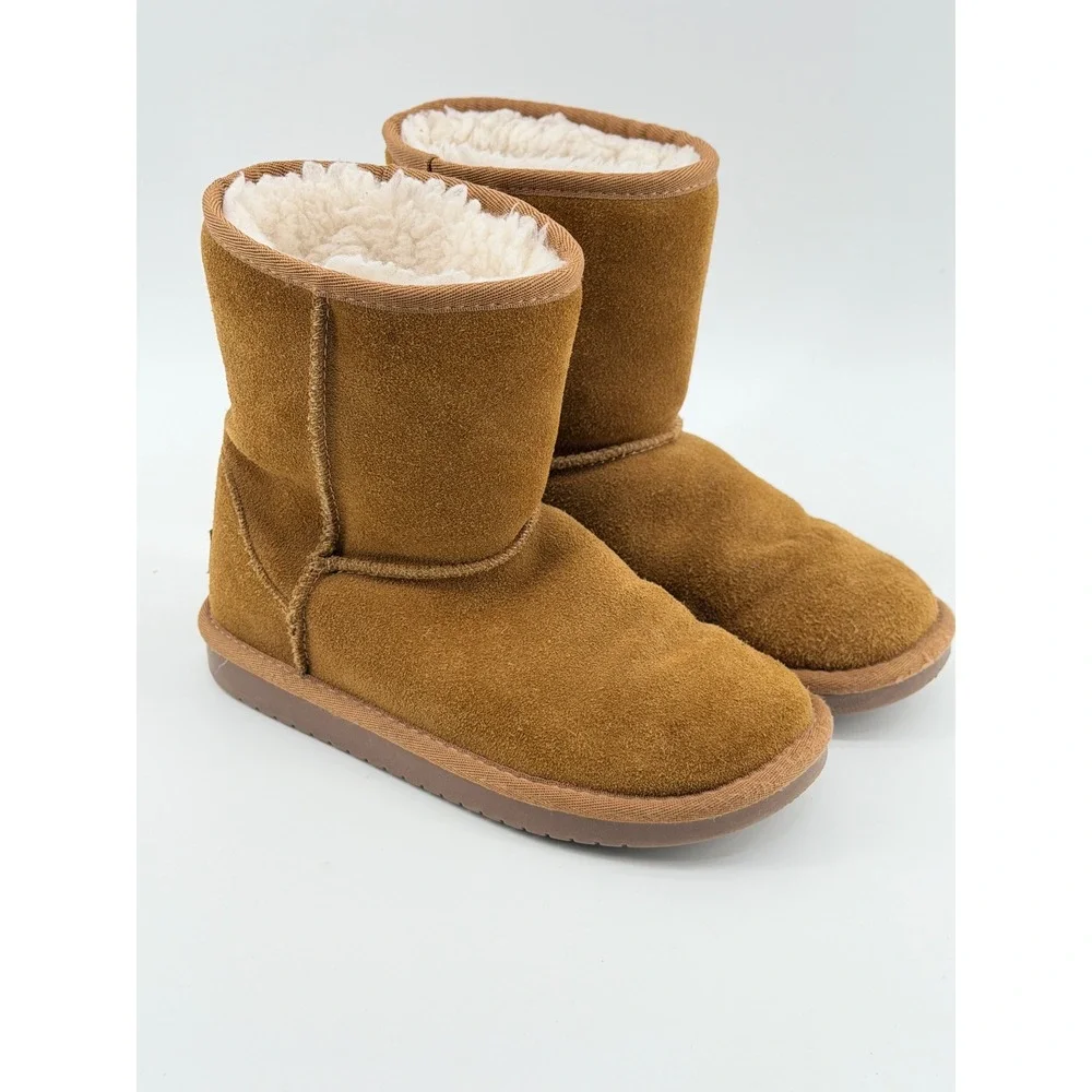 Koolaburra by UGG Kids Victoria Short Boots Chestnut Brown Suede 1019374 Size 1